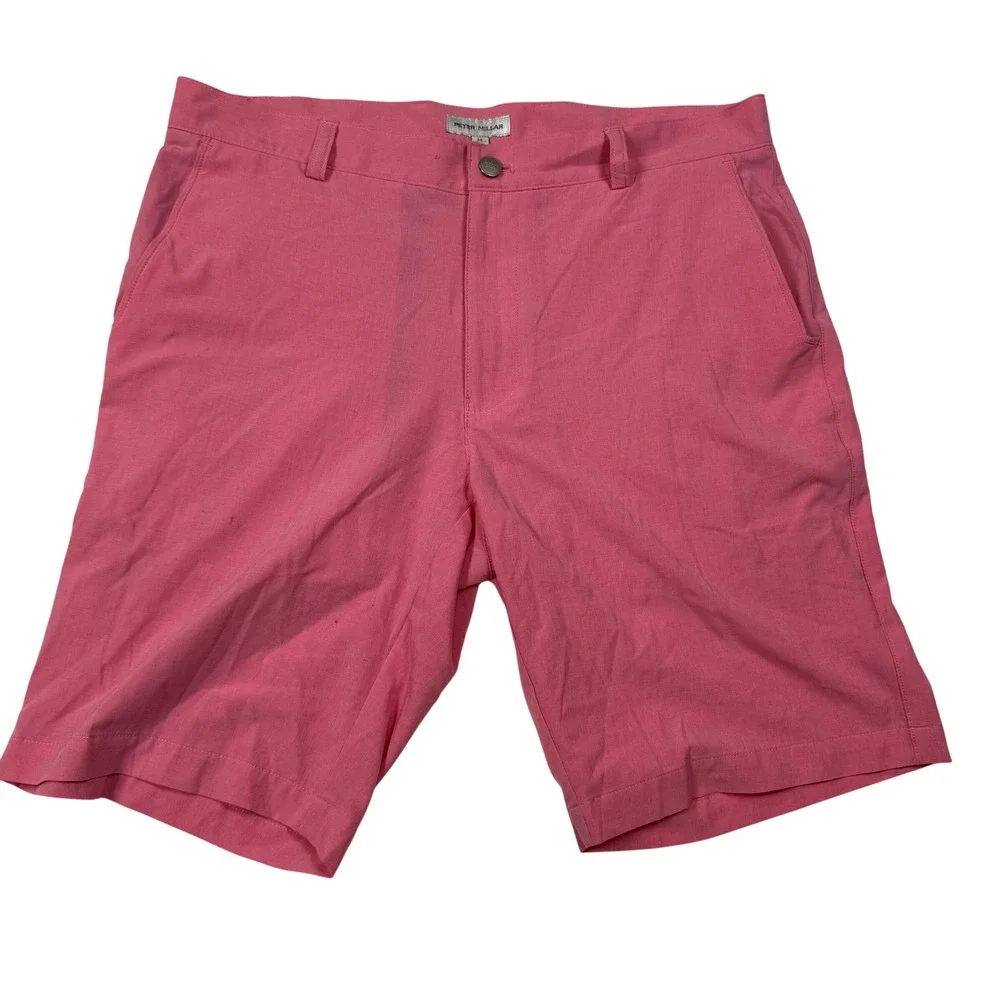 Peter Millar Crown Sport Pink Performance Golf Shorts Mens Size 34 MS23EP01